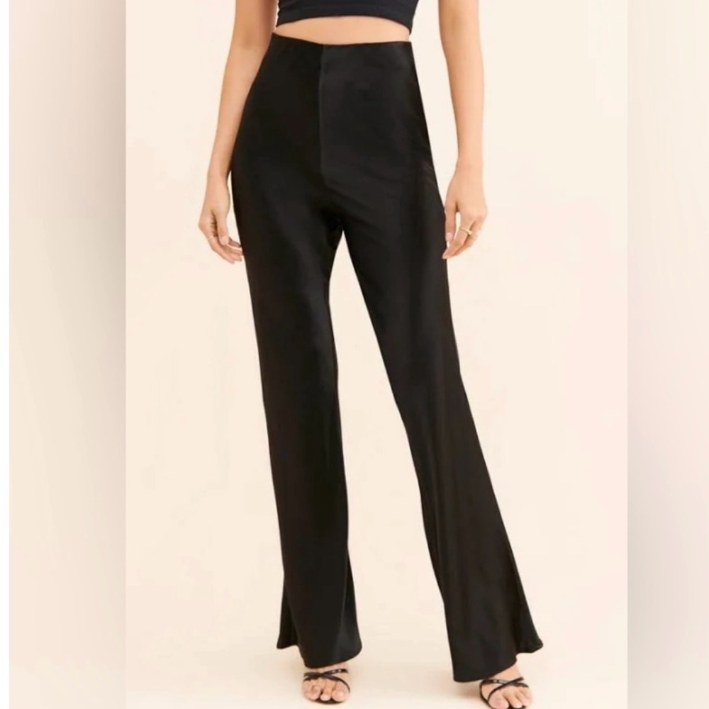 Sophie Rue black satin pants M